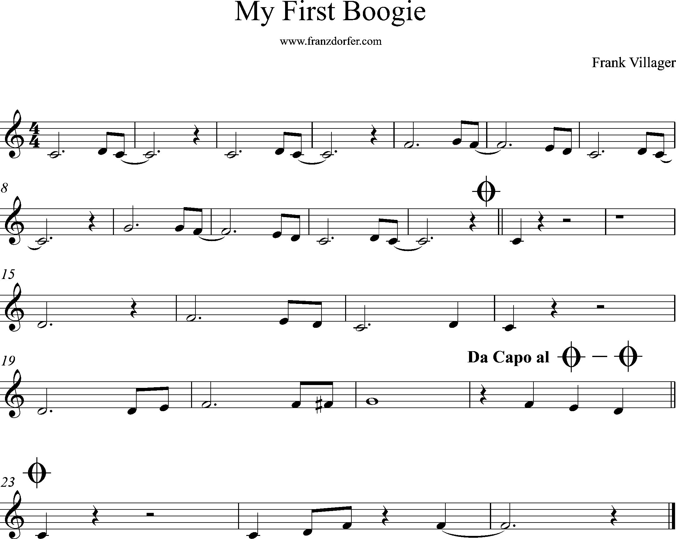Trompetennoten-My first Boogie, für Anfänger
